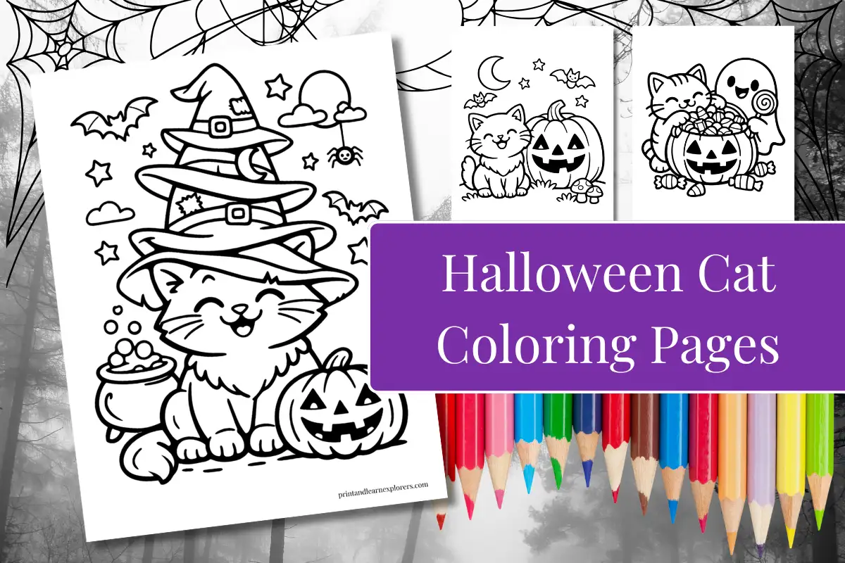 Spooky Halloween Cat Coloring Pages
