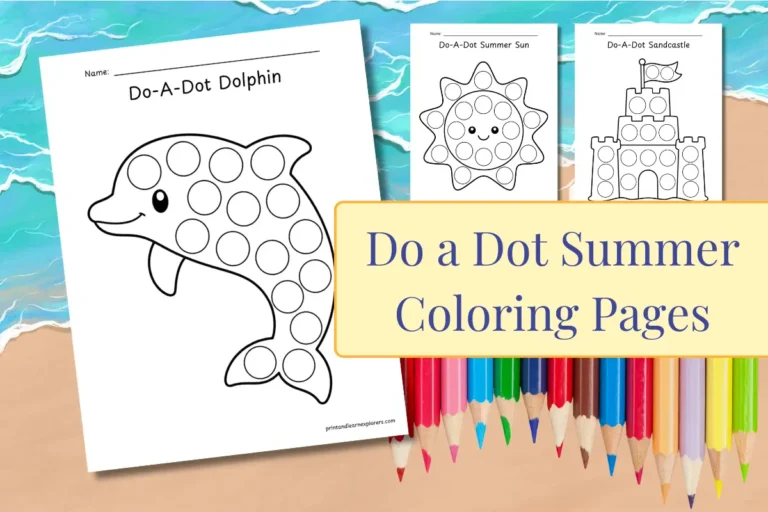 Summer do a dot coloring pages