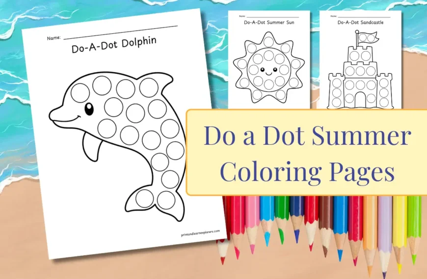 Summer do a dot coloring pages