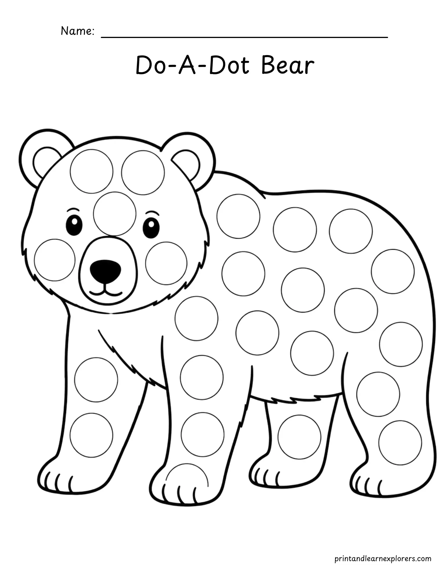 forest animal dot marker bear
