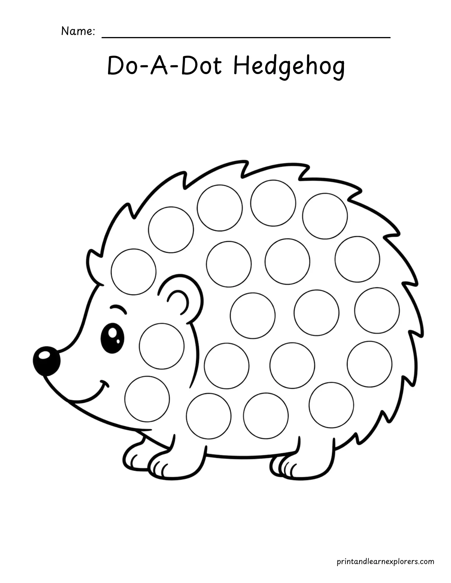 forest animal dot marker hedgehog