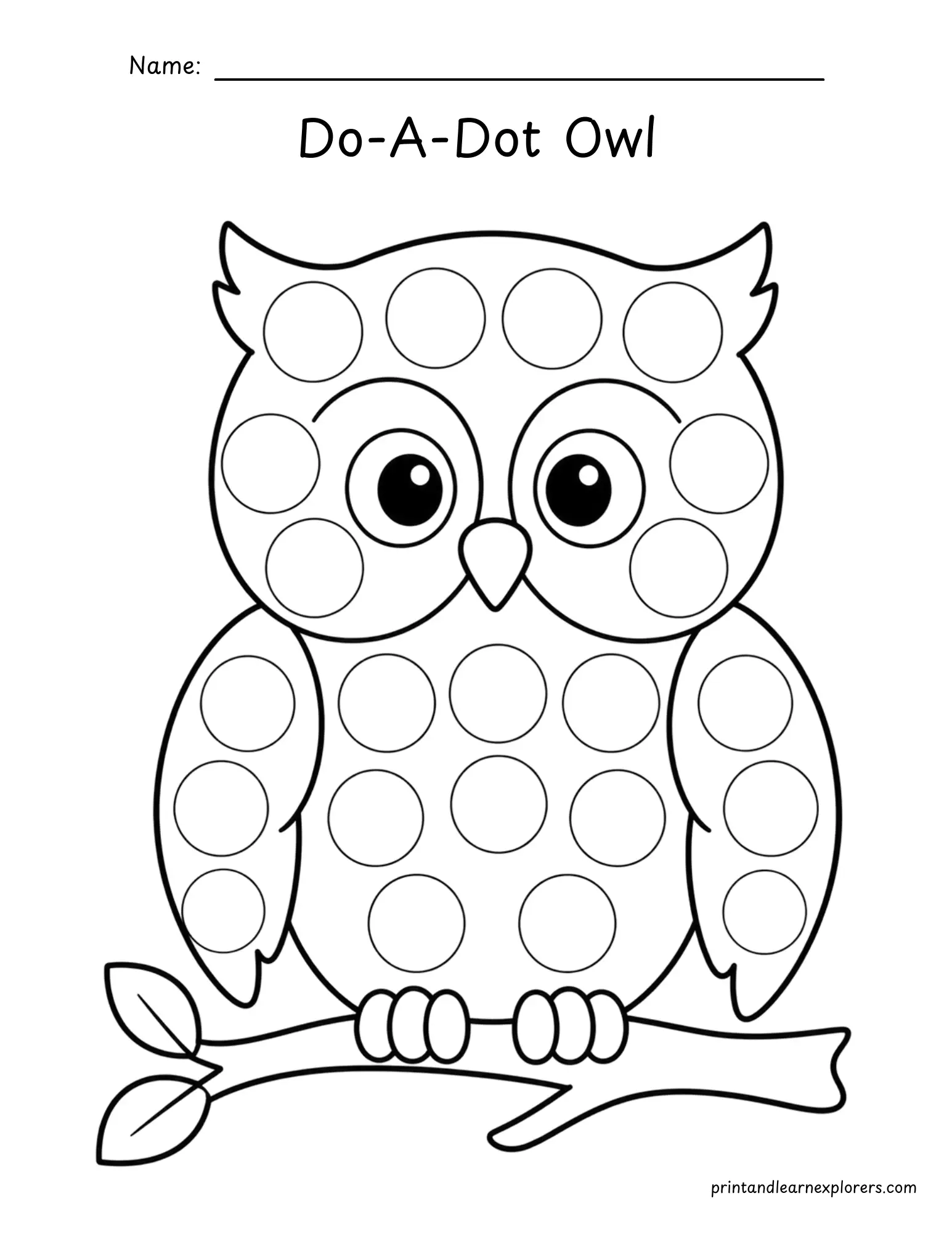 forest animal dot marker owl