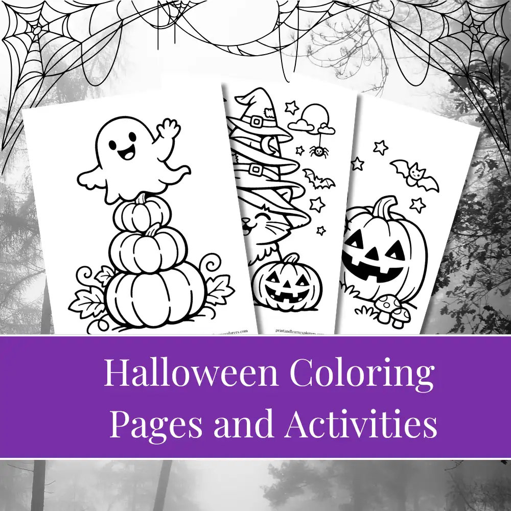 halloween coloring activities menu