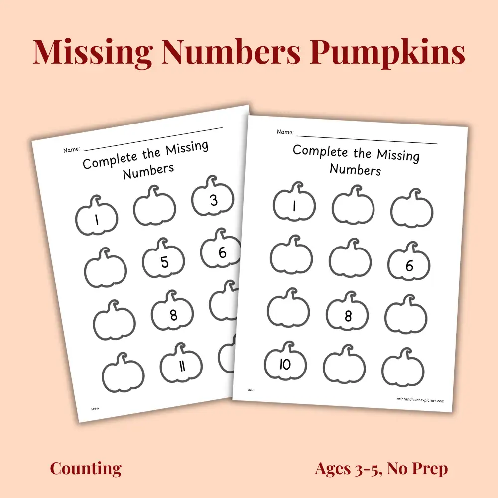 pumpkins complete missing numbers