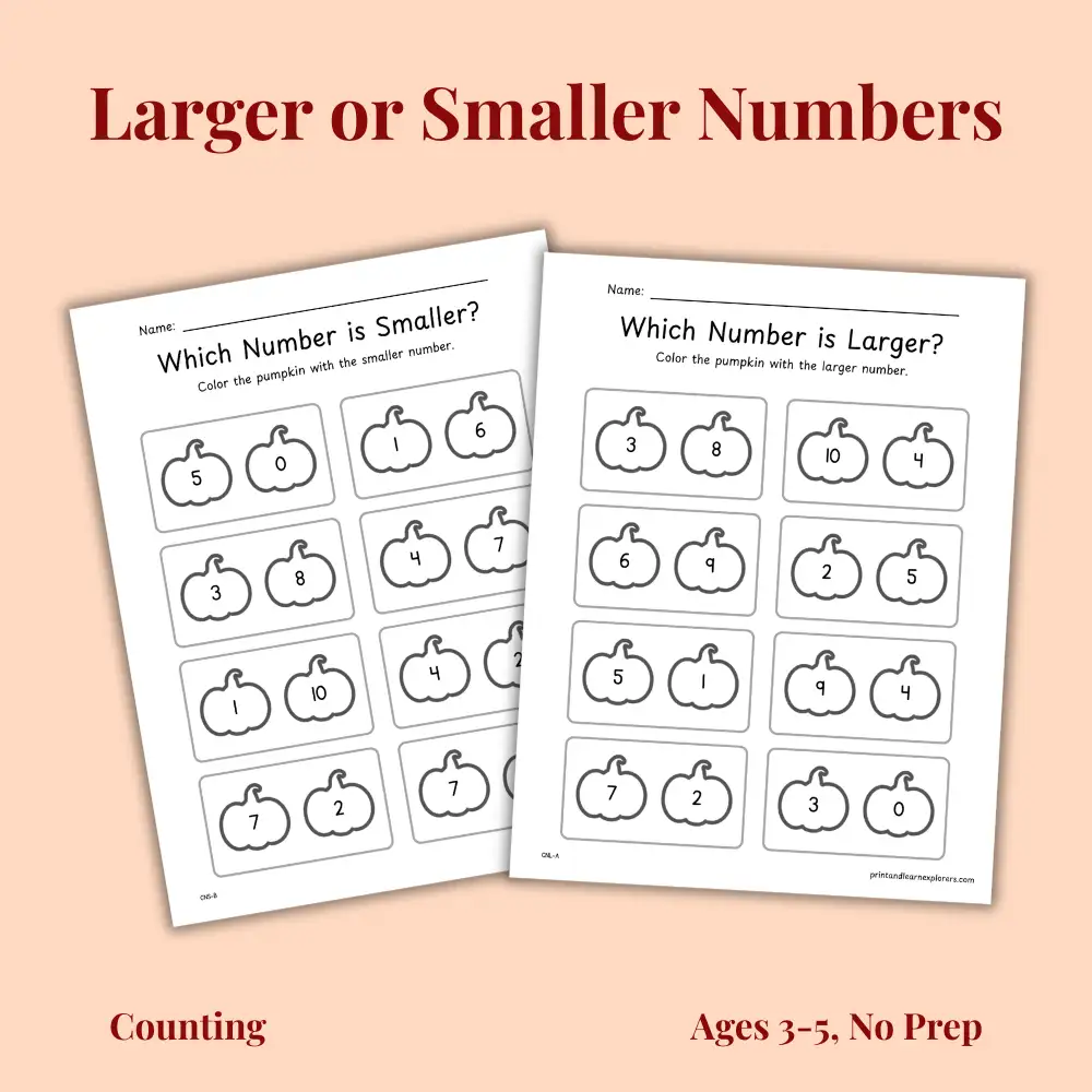 pumpkins larger or smaller numbers