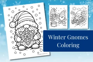 Winter gnomes coloring pages